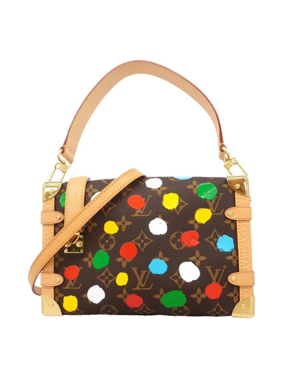 Louis Vuitton Handbag Monogram Painted Dot Yayoi Kusama Side Trunk Brown